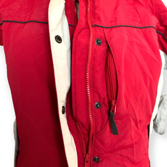 COLUMBIA Omni Shield Jacket Coat Snow Ski Sportswear Active Fur Trim Medium Red - Picture 5 of 13